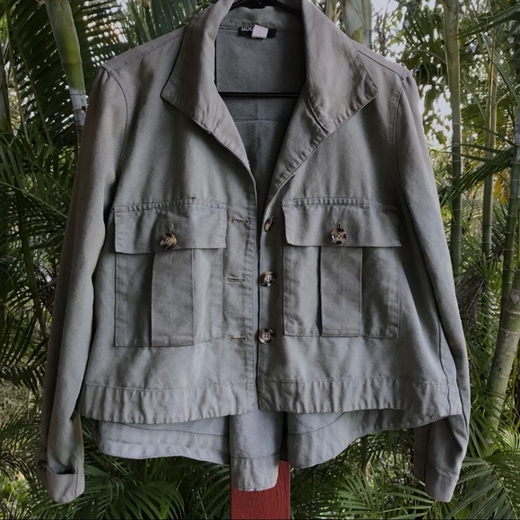 BDG Button Up Army Jacket- Olive Green - Picture 2 of 7